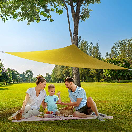 Coolaroo 434496 Party Shade Sail, 9'10" Triangle, Yellow