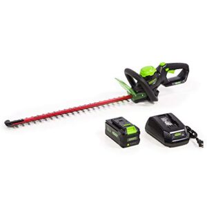 greenworks 40v 24″ cordless hedge trimmer, 3.0ah battery and charger included