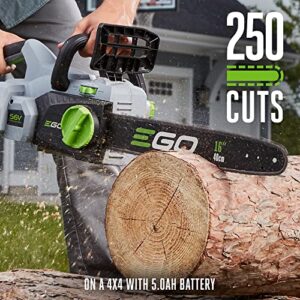 EGO Power+ CS1604 16-Inch 56-Volt Lithium-ion Cordless Chainsaw - 5.0Ah Battery and Charger Included , Black