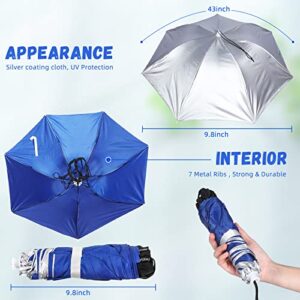 Sanwuta 5 Pcs Fishing Umbrella Hat 37 Inches Large Head Umbrella Folding Hands Free Umbrella Adjustable Elastic Wearable Umbrella for Fishing Camping Gardening Outdoor Golf