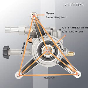 ATIMA Max 3200 PSI 7/8" Shaft Vertical Pressure Washer Pump 2.5 GPM Replacement Pump power Washer- Oil Comes Sealed -Compatible with 308653052 308653006 308653078 308653045 308653093