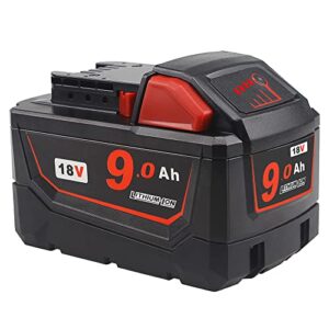 waitley 18v 9.0ah replacement battery compatible with milwaukee m18 18v 9000mah m18b 48-11-1820 48-11-1850 48-11-1828 48-11-10 lithium-ion battery cordless power tools