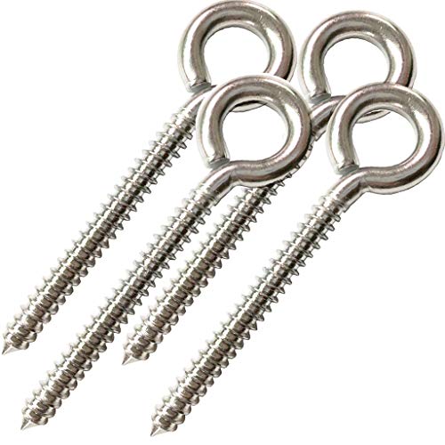 AIVOOF Swing Hooks, 4Pack M8 Heavy Duty Large Swing Hooks Hammock Hanging Kit Eye Screws 1200LB Capacity Swing Hardware for Yoga Hammock Swing Chair Indoor Outdoor