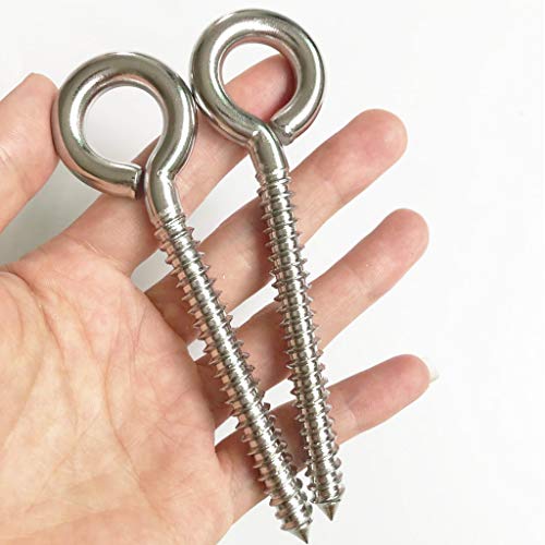 AIVOOF Swing Hooks, 4Pack M8 Heavy Duty Large Swing Hooks Hammock Hanging Kit Eye Screws 1200LB Capacity Swing Hardware for Yoga Hammock Swing Chair Indoor Outdoor