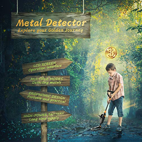 Metal Detector for Kids - 7.4 Inch Waterproof Kid Metal Detectors Gold Detector Lightweight Search Coil (24"-35") Adjustable Metal Detector for Junior & Youth with High Accuracy