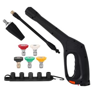 tool daily pressure washer gun with replacement wand, turbo nozzle & 5 spray nozzle tips, compatible with some portland husky black decker ford pulsar shopforce taskforce powerwasher power washer