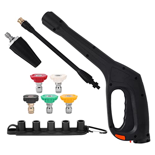 Tool Daily Pressure Washer Gun with Replacement Wand, Turbo Nozzle & 5 Spray Nozzle Tips, Compatible with Some Portland Husky Black Decker Ford Pulsar ShopForce Taskforce Powerwasher Power Washer