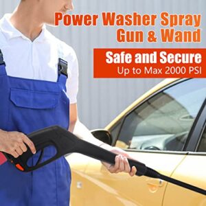 Tool Daily Pressure Washer Gun with Replacement Wand, Turbo Nozzle & 5 Spray Nozzle Tips, Compatible with Some Portland Husky Black Decker Ford Pulsar ShopForce Taskforce Powerwasher Power Washer