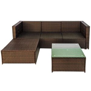 quul rattan patio furniture set wicker sofa cushioned combination furniture set garden patio sofa set