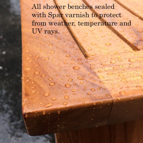 24" extra large (Arrive Fully Assembled)) Heavy Fuji II Teak Shower Bench or Pool Side Bench No paint just teak oil applied can wash off. Additional teak sealer bottle supplied with bench