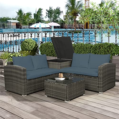 QUUL Outdoor Round Bed Courtyard Rattan Sofa Outdoor Recliner Beach Chair Balcony Swimming Pool Lazy Lying Bed Sofa
