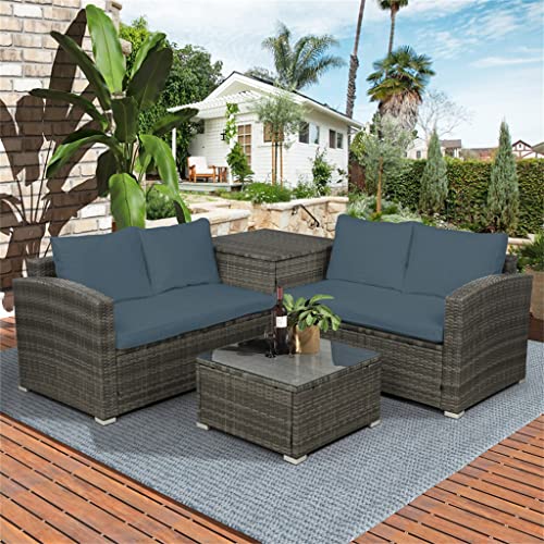 QUUL Outdoor Round Bed Courtyard Rattan Sofa Outdoor Recliner Beach Chair Balcony Swimming Pool Lazy Lying Bed Sofa
