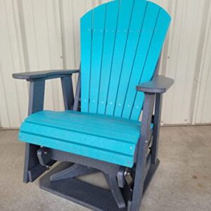 Woodard Swivel Adirondack Chair | Made in The USA | 20 Year Warranty | Outdoor Furniture (Aruba Blue & Slate Grey)