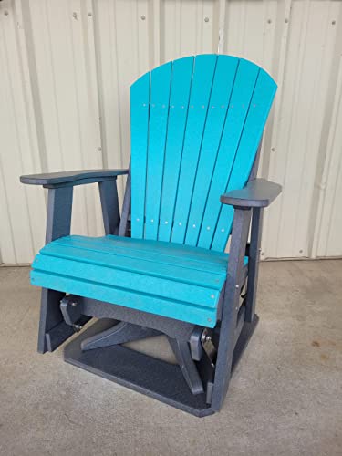 Woodard Swivel Adirondack Chair | Made in The USA | 20 Year Warranty | Outdoor Furniture (Aruba Blue & Slate Grey)