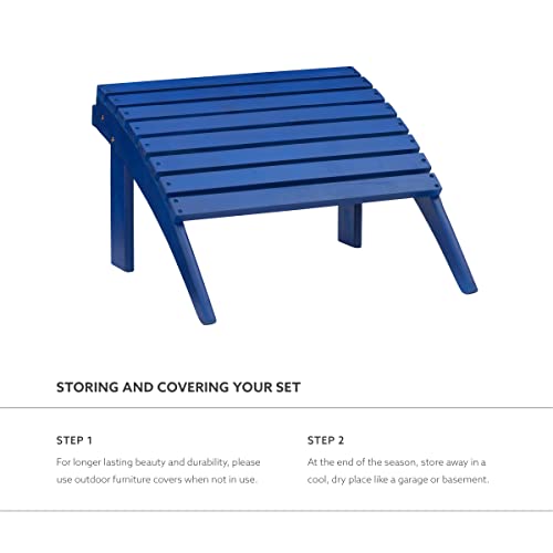 Linon Jayde Blue Adirondack Outdoor Ottoman