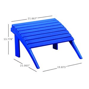 Linon Jayde Blue Adirondack Outdoor Ottoman