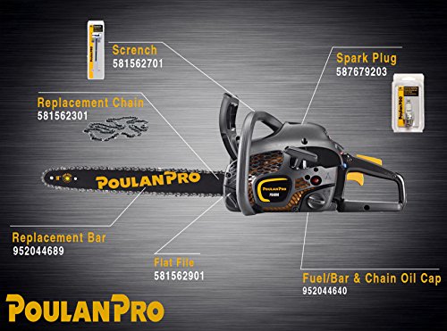 Poulan Pro PR4218, 18 in. 42cc 2-Cycle Gas Chainsaw, Case Included