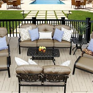 Theworldofpatio Elizabeth Cast Aluminum Powder Coated 8pc Deep Seating Set with Adjustable Club Chairs - Antique Bronze