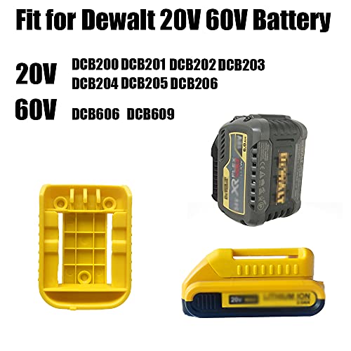 UOSXVC 14-Packs Battery Holders for Dewalt 20V Mount Dock Fit for 20V 60V MAX Yellow (No Battery)