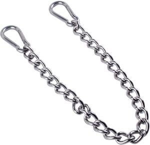 heavy duty hanging chain with carabiner, stainless steel hanging for hammock,hanging chair, punching bag, clip hook attachment & chain 400lb capacity indoor outdoor