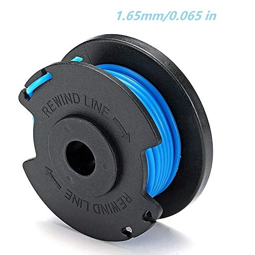AC14RL3A String Trimmer Replacement Spool Line Suitable for Ryobi One+18v, 24v, 40v Cordless Trimmers,0.065" Auto Feed Cordless Weed Eater Spools Line with AC14HCA Cap Covers Parts(8 Spools, 1 Cap)
