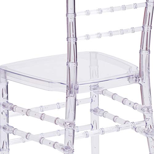 FOH 4Pcs Clear Resin Napoleon Chair, Crystal Wedding Chair, Elegance Stacking Transparent Chiavari Chair, Outdoor Hotel Restaurant Kitchen Home Dining Side Chair