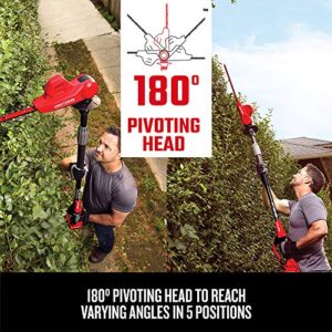 CRAFTSMAN V20 Cordless Pole Hedge Trimmer, 18-Inch, Extended Reach, Battery and Charger Included (CMCPHT818D1)