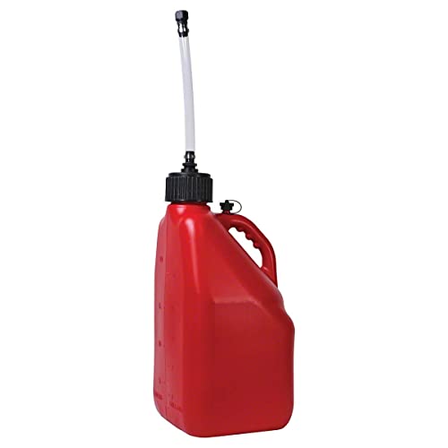 SpeedFX Liquid Storage Container 5 Gallon Capacity Red Plastic With Filler Hose and Cap