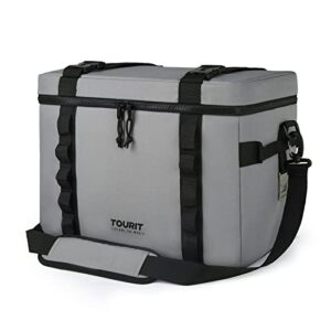 tourit cooler bag 46-can large collapsible cooler bag 32l insulated leakproof coolers for picnic, beach, work, trip
