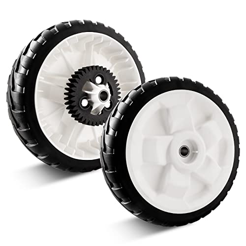 Replacement 115-4695 Wheels Compatible with Toro Lawn Mower - 8" Back Drive Wheel Plastic Gear Assebmly Compatible with Toro 20332 20333 20334 22" Recycler Lawn Mower, 2 Pack