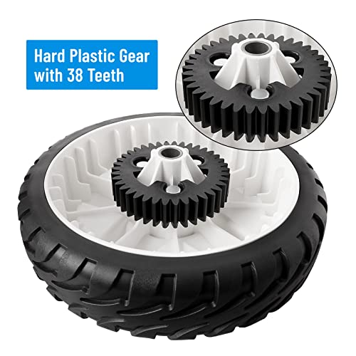 Replacement 115-4695 Wheels Compatible with Toro Lawn Mower - 8" Back Drive Wheel Plastic Gear Assebmly Compatible with Toro 20332 20333 20334 22" Recycler Lawn Mower, 2 Pack