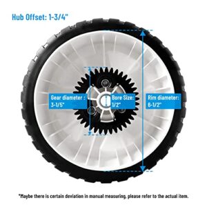 Replacement 115-4695 Wheels Compatible with Toro Lawn Mower - 8" Back Drive Wheel Plastic Gear Assebmly Compatible with Toro 20332 20333 20334 22" Recycler Lawn Mower, 2 Pack