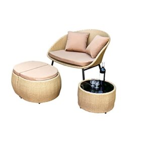 quul outdoor rattan chair three piece combination home balcony leisure sofa rattan chair