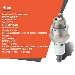 Hipa Nickel Standard Spark Plug Replace for NGK BPMR7A Champion RCJ7Y STHIL 017 018 MS170 MS180 MS290 MS310 MS390 029 039 Chainsaw(4 Pack)