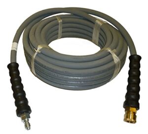 4000 psi grey 3/8″ x 50 ft 1 layers of high tensile wire braided rubber wrapped pressure washer hose with couplers