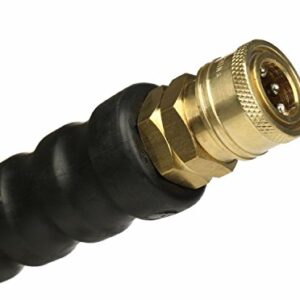 4000 PSI Grey 3/8" x 50 FT 1 Layers of High Tensile Wire Braided Rubber Wrapped Pressure Washer Hose with Couplers