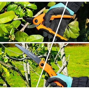 GARCARE 2 in 1 Electric Hedge Trimmers, Corded 4.8A Pole Hedge Trimmer Set with 20 inch Laser Cut Blade