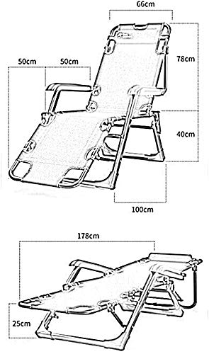 WANGFENG Foldable Deck Chair, Garden Lounge Chair Office Break Nap Backrest Chair Household Multifunction Adjustable Chair, Maximum Load Capacity 200kg (Color : A)