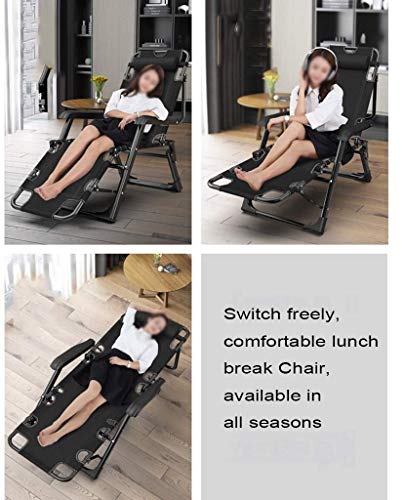 WANGFENG Foldable Deck Chair, Garden Lounge Chair Office Break Nap Backrest Chair Household Multifunction Adjustable Chair, Maximum Load Capacity 200kg (Color : A)