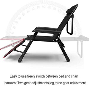 WANGFENG Foldable Deck Chair, Garden Lounge Chair Office Break Nap Backrest Chair Household Multifunction Adjustable Chair, Maximum Load Capacity 200kg (Color : A)