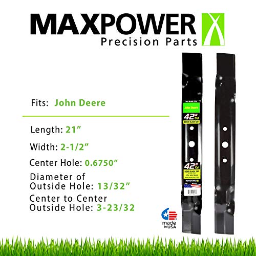 Maxpower 561806B 2-Blade Set for 42" Cut John Deere, GX20249, GX20433, GY20567