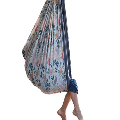 SENSORY4U Sensory Swing (Double Layered Sloth Print or Gray Fabric) Indoor Therapy Swing Snuggle Cuddle Hammock Cacoon for Children with Autism ADHD and Aspergers