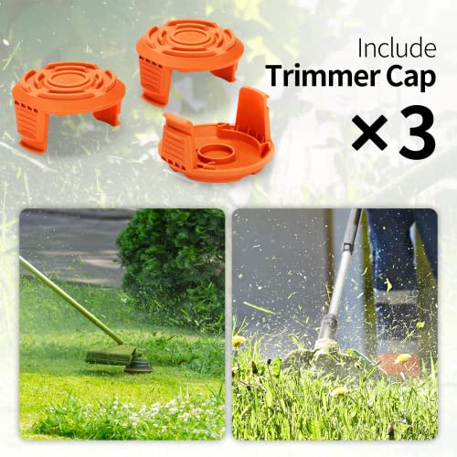 YWTESCH Spool Cap Cover for Worx,Trimmer Replacement Spool Cap Covers for Worx,Suitable for Worx Weed Eater (3 Pack)