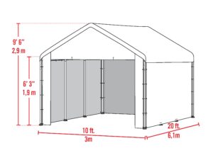 shelterlogic 10′ x 20′ outdoor maxap canopy enclosure kit (frame and cover sold separately), 10 x 20, white