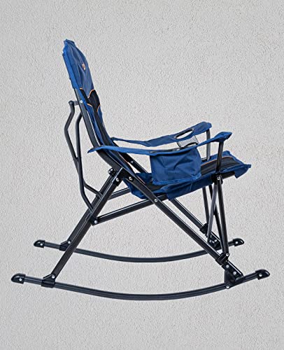 iClimb 1 Folding Square Table and 1 Padded Rocking Folding Chair Buddle for Two Person Camping Patio Porch Backyard Lawn Garden Balcony Indoor Outdoor