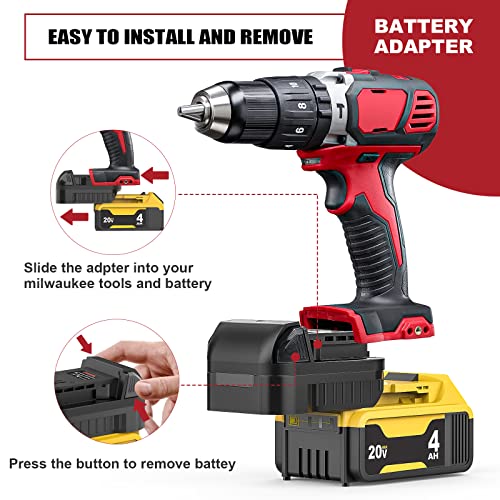 for Dewalt 18V/20V Max Battery Adapter Convert to for Milwaukee M18 18V Tool Use