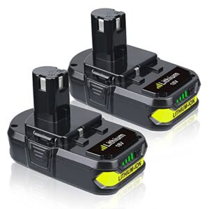 masione 2pack 3.0ah p102 battery lithium replacement for ryobi 18v battery p108 p102 p103 p104 p105 p107 p109