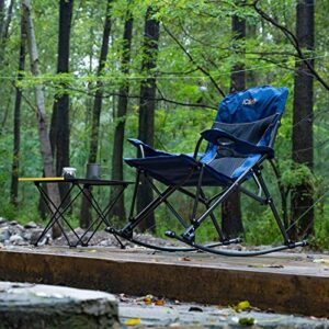 iClimb 2 Padded Rocking Folding Chair and 1 Folding Square Table Bundle for Two Person Camping Patio Porch Backyard Lawn Garden Balcony Indoor Outdoor