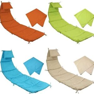 eZone Replacement Cushion Pad and Umbrella for Hanging Lounge Chair Outdoor Chaise Hanging Hammock Chair Pillow Pad (Blue,Green,Khaki,Rust) (Blue)