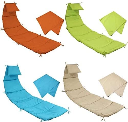 eZone Replacement Cushion Pad and Umbrella for Hanging Lounge Chair Outdoor Chaise Hanging Hammock Chair Pillow Pad (Blue,Green,Khaki,Rust) (Blue)